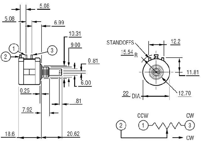 potencjometr schemat