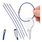 Linka do Kluczy Niebieska Zawieszka - Brelok Stalowy Zakręcany 15cm - Zestaw 5 sztuk