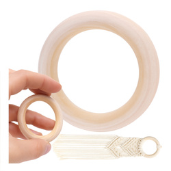 Kreatywne Kółko Drewniane do Makramy - Naturalna Obręcz DIY 50x8mm