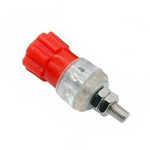 Złącze Zakręcane 4mm Czerwone Gniazdo Pod Zaciski Widełkowe Transparentna Podstawa JS910A