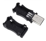 Wtyk Mini USB z Osłoną - Montowany na Kabel - Męski - Zestaw 3 Części