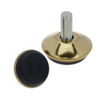 Stopka meblowa z regulowanym przegubem - złota noga M8, 35x18mm