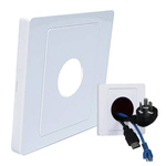 Elegancka Osłona Kablowa 25mm do Przepustu Ściennej Instalacji - Klapka Pasuje do Standardowych Gniazd