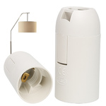 Oprawka E14 z płaszczem gładkim do oświetlenia wnętrz - biała