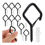 10x Haczyk Wieszak Oczkowy Wkręcany Typu Q 6cm z Klamrą Uchwyt z Oczkiem