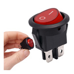 Przełącznik Kołyskowy Podwójny 6A/250V ON/OFF Czerwony z Wyprowadzeniami do Lutowania lub Konektora 4,8mm