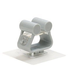 Wieszak Samoprzylepny na Mop - Szary Uchwyt Ścienny na Miotły i Narzędzia