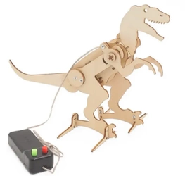 Robot Dinozaur T-Rex DIY - Drewniana Zabawka Edukacyjna i Programowalna