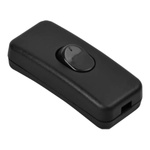 Przełącznik na kabel - czarny - wyłącznik lampowy z funkcją przelotową