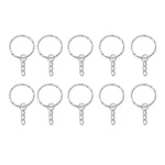 Baza Brelok Z Łańcuszkiem Breloczek Srebrny Zawieszka 30mm 10szt