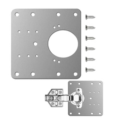 Płytka Naprawcza do Szafki - Idealna do Trwałego i Stabilnego Mocowania Zawiasów - 90x90mm - Blaszka 0,6mm