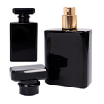 Butelka Na Perfumy 50ml Szklana Flakon Czarny Z Atomizerem