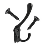 Wieszak Potrójny Ścienny Retro Metalowy Haczyk na Odzież 13 cm Czarny