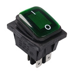 Przełącznik Klawiszowy Podwójny ON/OFF IP65 16A/250V Zielony Wodoodporny