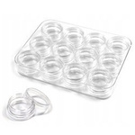 Pojemniczki 3ml - 12 szt - Słoiczki Zakręcane na Ozdoby w Kasetce - Idealne do Przechowywania Kosmetyków i Drobnych Elementów