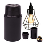 Oprawka E14 Bakelitowa - Czarna - Idealna do Loftowego Wnętrza