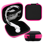 Etui Na Słuchawki Case Pokrowiec Elektroniki 75x75x30mm Różowy Zamek