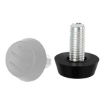 Noga meblowa regulowana M6 22x19mm czarna z podkładką - stabilizacja i ochrona podłóg