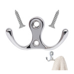 Wieszak Podwójny Ścienny Srebrny Połysk Haczyk Metalowy A2700 do Przedpokoju i Łazienki