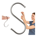 Metalowy wieszak typu S - 75mm - srebrny - do narzędzi i ciężkiego sprzętu