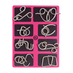 Puzzle Metalowe Typ C 8szt - Zestaw 8 Łamigłówek Z Drutu - Układanka Logiczna i Edukacyjna Rozrywka