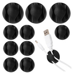 Organizer do Kabli 10szt - Praktyczny Podwójny Uchwyt na Przewody - Klips Samoprzylepny 28x15mm