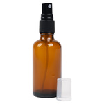 Ciemna Szklana Butelka Z Czarnym Atomizerem - 50 ml - Brązowe Szkło