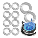 Aluminiowe Osłony Palnika Kuchenki - 10 Sztuk - Podkładka do Ochrony Przed Rozpryskami i Zabrudzeniami