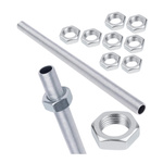 Rurka Gwintowana M10x200 mm Q215 Nypel + 10x Nakrętka Sześciokątna M10 Zestaw