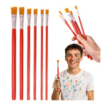 Zestaw Pędzli Pędzelków Do Malowania 6szt Nylonowe Płaskie