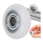 Koło Prowadnicy 5x23x7mm - Białe - Oś 5mm - Rolka Łożyskowana do Drukarek 3D