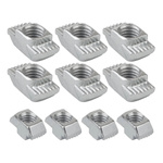 Nakrętka Młoteczkowa M4 do Profili Aluminiowych 2020 - 10 szt. - Wsuwana Bocznie - Anodowana Powierzchnia - TSLOT, T-NUT, TNUT
