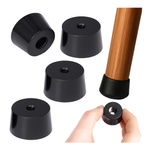 Stopki gumowe okrągłe do mebli - czarne - 28x22x16mm - 4 szt.