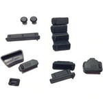 Silikonowe Zaślepki Portów Sieciowych Zestaw 13 sztuk - Czarne Zatyczki Portu