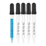 5x Pipeta Szklana 1 ml Kroplomierz Zakraplacz Dozownik Precyzyjny ze Skalą