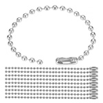 Łańcuszek Kulkowy Srebrny - 15cm - Łącznik Do Metek Breloków 10szt