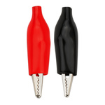 Krokodylki Zaciskowe 45mm - Żabki w Izolacji - Para (Czarny i Czerwony)