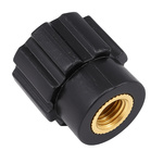 Nakrętka złącza gwintowanego 4mm - czarna - gałka - idealna do doświadczeń elektrycznych