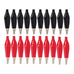 Krokodylki Izolowane Pomiarowe 45mm Czarny i Czerwony 10 par Żabki