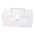 Plastikowe Pudełko Z Rączką - 19x11x11 cm - Przenośny Organizer Transparentny