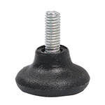 Noga meblowa regulowana M6 27x14mm czarna z podkładką - stabilność i ochrona podłóg