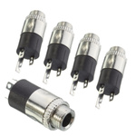 Gniazdo Jack Słuchawkowe 3.5mm Srebrne Mocowane PJ-392 - Doskonała Transmisja Dźwięku 5szt