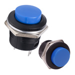 Przycisk Chwilowy Niebieski Reset 16mm Monostabilny 250V 3A