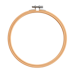 Tamborek do haftowania z regulacją siły zacisku - 15cm - bambusowa ramka