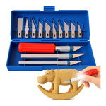 Zestaw Skalpeli Modelarskich z 13 Ostrzami i 3 Uchwytami do Precyzyjnych Prac