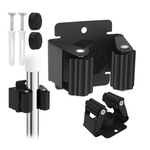 Uchwyt Wieszak Na Mopa Miotły Grabie Narzędzia Kij - Ścienny Pojedynczy Czarny