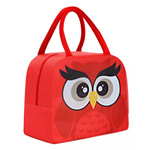 Termiczna Torba Z Uchwytem Lunch Bag Czerwona Sowa Izolowana