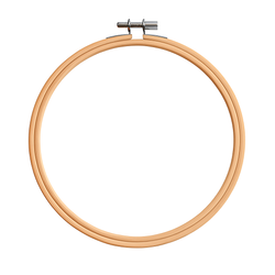 Tamborek do haftowania z regulacją siły zacisku - 15cm - bambusowa ramka