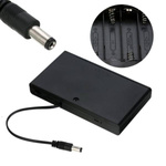 Koszyk na baterie AA z wtykiem Jack i wyłącznikiem - do zasilania odbiornika w modelach DIY