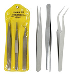 Zestaw Pęset Precyzyjnych do Elektroniki i Modelarstwa - Narzędzia ze Stali Narzędziowej do Chwytania Drobiazgów i Montażu Elektroniki